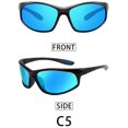 thumbnail image 1 of 2 Pcs Bleu-lunettes De Soleil Sport Polarises Protection Uv400, Homme Et Femme, Vlo, Golf, Ski, Pche, Course Pied, Conduite,monture Lgre Confor, 1 of 5