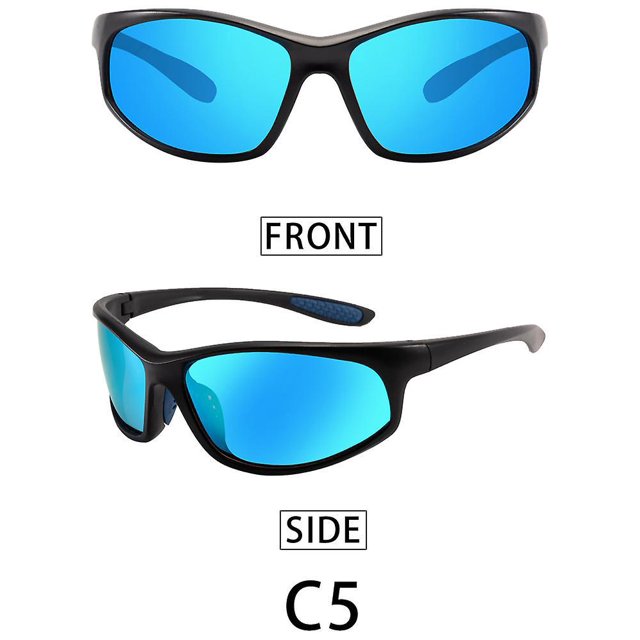 2 Pcs Bleu-lunettes De Soleil Sport Polarises Protection Uv400, Homme Et Femme, Vlo, Golf, Ski, Pche, Course Pied, Conduite,monture Lgre Confor