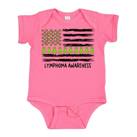 

Inktastic Lymphoma Awareness Lime Ribbons and Flag Gift Baby Boy or Baby Girl Bodysuit