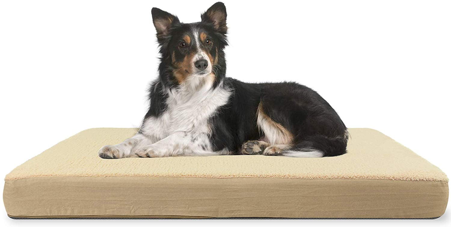 ComfyPaws Rectangular Orthopedic Memory Foam Dog Bed Includes