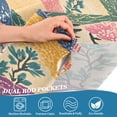 thumbnail image 5 of Yayeee Kitchen Curtains Tier Set of 2 Light Filtering 57"x24" Over Sink Window Panels, Green Floral Wave, 5 of 7