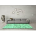 thumbnail image 3 of Ahgly Company Machine Washable Indoor Rectangle Solid Turquoise Blue Modern Area Rugs, 6' x 9', 3 of 4