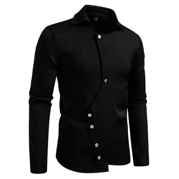 YFNNUP Mens Slim Fit Dress Shirts Wrinkle Free Formal Wedding Long Sleeve Button Down Shirts
