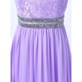 thumbnail image 6 of YEAHDOR Teens Girls Wedding Evening Long Dress Elegant Floral Lace Chiffon Princess Birthday Party Dress Lavender 14, 6 of 7