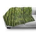 thumbnail image 3 of Bamboo Print Soft Flannel Fleece Throw Blanket, Exotic Tropical Forest Fresh Color Nature Wild Trees and Leaves, Cozy Plush for Indoor and Outdoor Use, 50" x 60", Green, by Ambesonne, 3 of 6