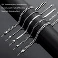 thumbnail image 6 of VEEDOFA 5PC Chain Bracelet for Men - Stainless Steel Figaro Rope Cuban Link Set 7.5/8.3/9 Inches Mens Silver Bracelet- Gifts for Dad, Husband, Boyfriend ﻿, 6 of 7