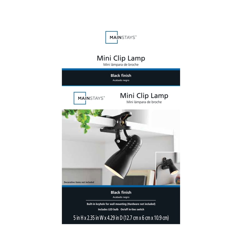 Mainstays 5" Mini Clip Lamp, Black LED photo 7