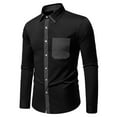 thumbnail image 2 of Makaor Button up Shirts for Men Collared Tops Solid Color Long Sleeve Pullover Tees Cotton Vacation Clothes, 2 of 7