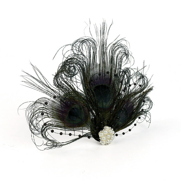 Women Flower Pins Dance Wedding Tea Party Hats Flower Feather Brooch Pin  Vintage Hair Clips Headpieces Accessory