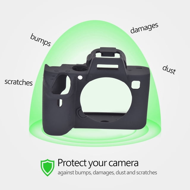 Cubierta Protectora de la Caja de la Cámara de Silicona Para A7 III A7R3, Protector de Cámaina Suave para Ajuste, Lavable Y Resistente, Negro