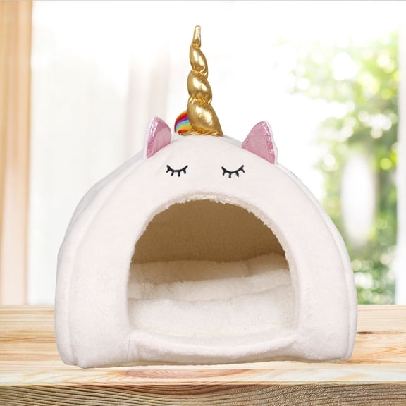 LEORX Hamster House Bed Comfortable Nest for Squirrel Mice and Pets White
