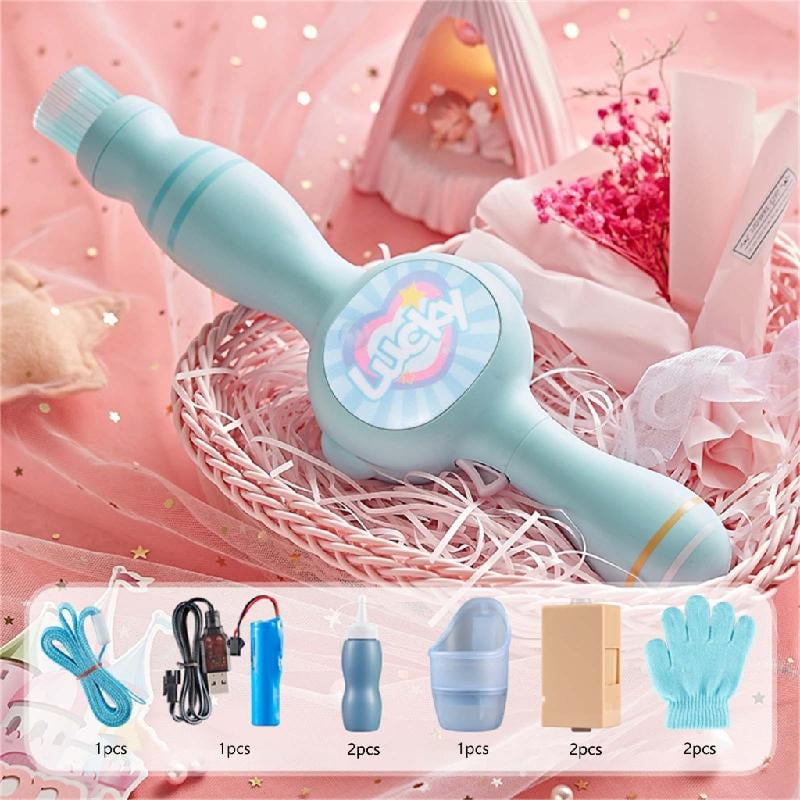 Bubble Machine Stick with Colorful Light for Parties Photo Props Automatic Bubbling and Fogging