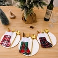 thumbnail image 5 of Christmas Tableware Holders Plaid Snowflake Knife Fork Bags Covers for Xmas Party Decorations Dinner Table Decor Ornaments, 5 of 5