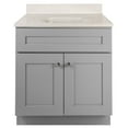thumbnail image 6 of Design House Brookings Vanity in Gray with Ivory Swirl Cultured Marble Top, Fully Assembled, 31-inch, 6 of 17