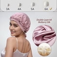 thumbnail image 2 of Gorro de seda Cocheng, 100% seda de morera, doble cara, color rosa frijol, 2 of 7