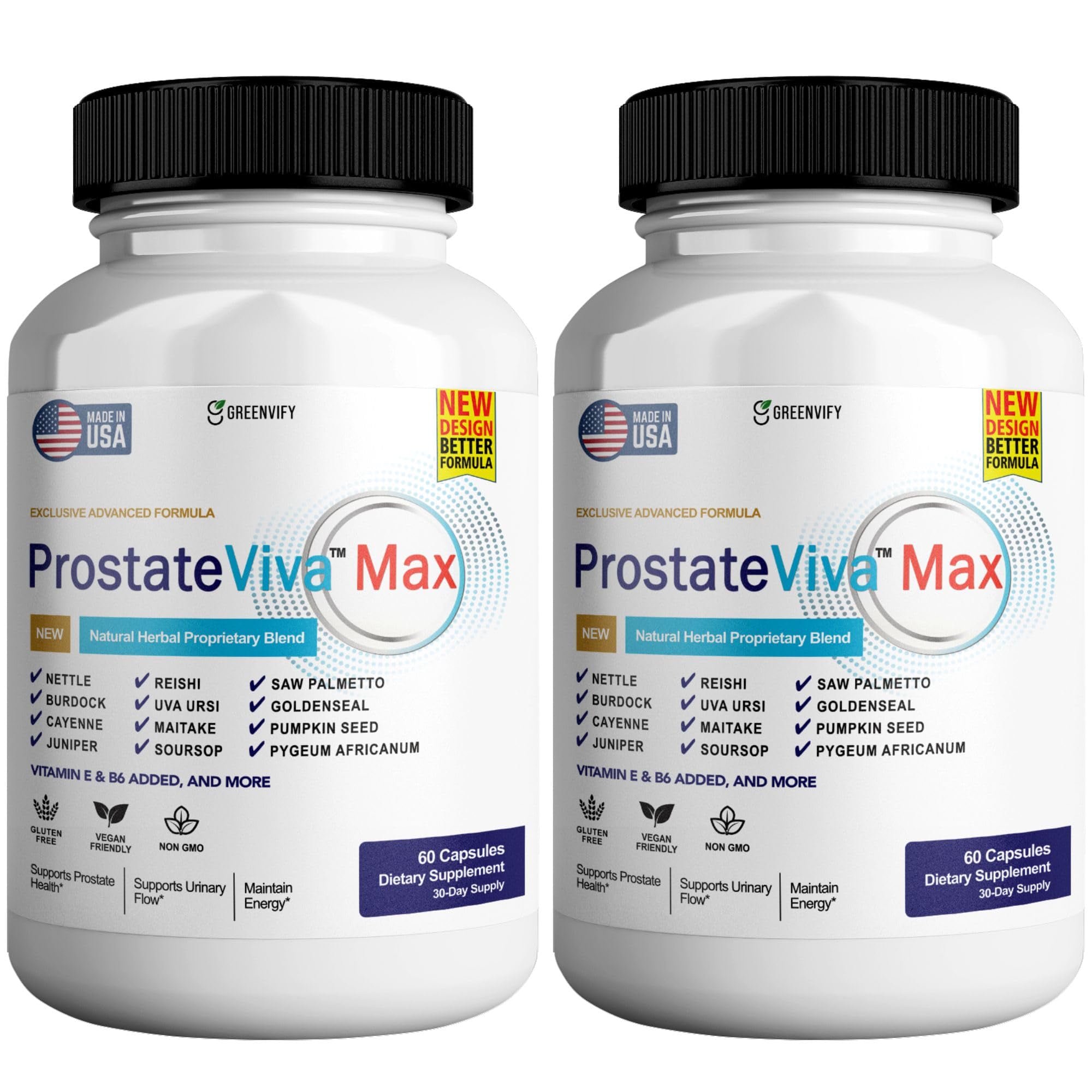 ProstateViva Max Prostate Support Supplement for Men, Maximum Strength, All-Natural Formula, 120 Capsules