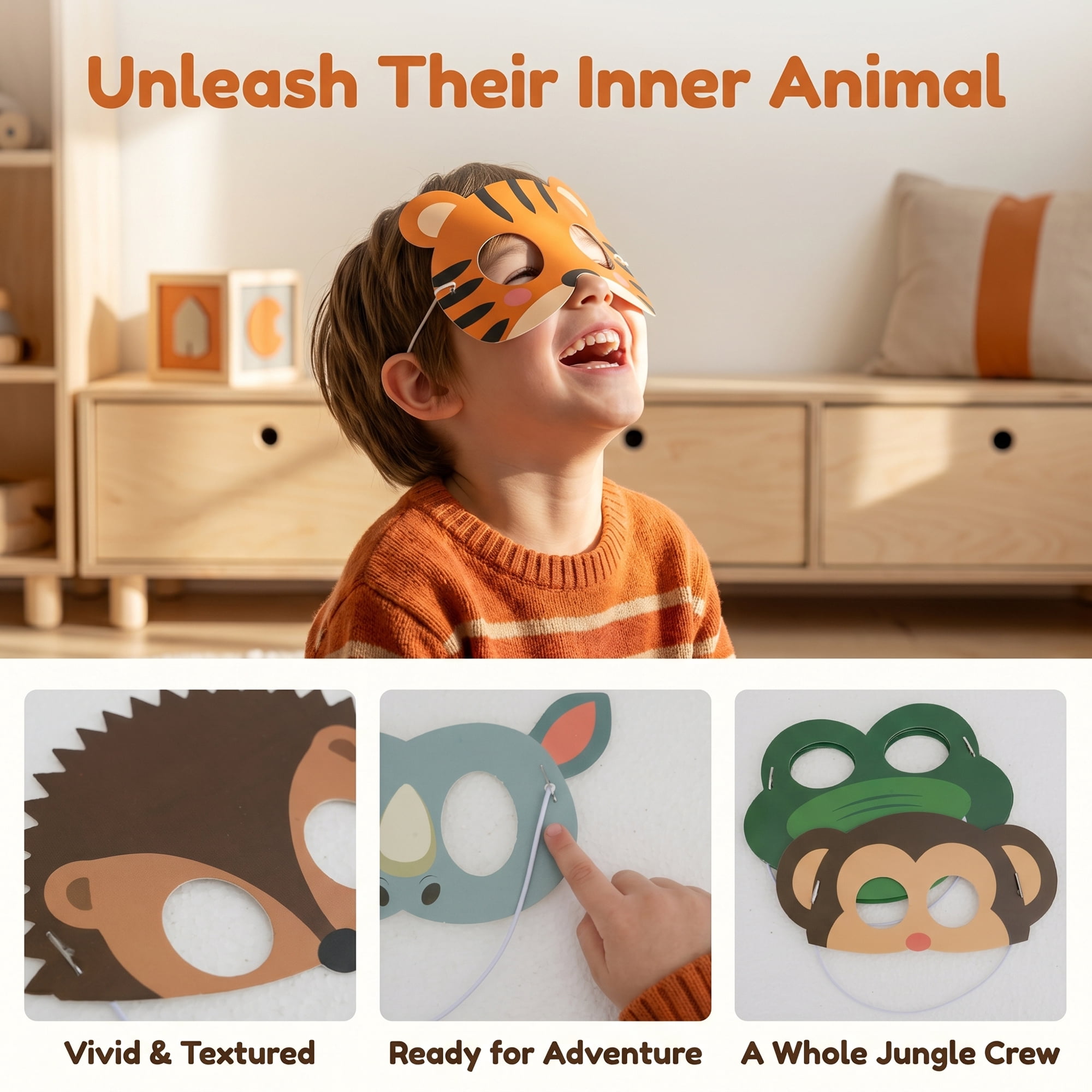 Unique Bargains 6-Pack Cartoon Paper Masquerade Masks for Party Style B Set 7.6" x 5.8"