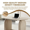 thumbnail image 4 of 59"-90" Extendable Dining Table for 4-8 People, Modern Oval Kitchen Table with Dual Pillar Design, Space Saving Extendable Meeting Table for Small Spaces, Natural, 4 of 7