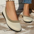 thumbnail image 3 of Womens Ballet Flat Shoes Fashion Casual Color Block Round Toe Slip on Dress Shoes Comfort Walking Low Wedges, 3 of 6