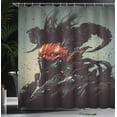 thumbnail image 4 of Ambesonne Fantasy Shower Curtain, Romotic Demon Computer, 69"Wx84"L, Black Red, 4 of 5