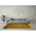 thumbnail image 3 of Ahgly Company Indoor Round Abstract Yellow Modern Area Rugs, 5' Round, 3 of 4