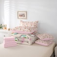 thumbnail image 6 of jejeloiu Cute Capybara 7-Piece Twin Bedding Sets,Pink Cherry Blossom Bedding Comforter Set,Kawaii Flowers Floral Sheet Sets For Girls Boys,Luxury Bedroom Decor Reversible, 6 of 8