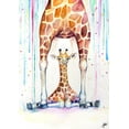 thumbnail image 2 of Allante, Marc 24x32 White Modern Wood Framed Museum Art Print Titled - Gorgeous Giraffes (Rain), 2 of 4