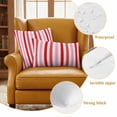 thumbnail image 6 of Red Pink Stripe Outdoor Pillow Covers 24x24 Set of 2,Waterproof Patio Throw Pillowcase Protectors,Geometric White Vertical Striped Decorative Pillow Shams Cushion Covers for Seat Bed Couch Sofa, 6 of 8