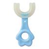 thumbnail image 1 of Cepillo de dientes para bebés Limpieza de dientes de silicona en forma de U para niños (Cat Blue 2-6) Ehuebsd sin BPA, 1 of 9