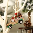 thumbnail image 2 of 6PCS Christmas Ornaments Red Truck Christmas Tree Decoration Wooden Farmhouse Hanging Crafts for Xmas Home Country Holiday Party, 2 of 6