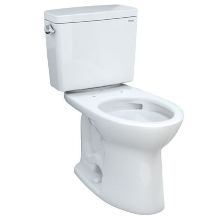 TOTO CST776CSG#01 Drake Two-Piece Elongated Standard Height Toilet with CeFiONtect and 1.6 GPF Tornado Flush  Cotton White (BOX 1 of 2 ONLY BASE ONLY Top Can Be Purchased Seperately.)