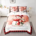 thumbnail image 3 of Manfei Flower Snowman Child 7-Piece Bedding Comforter Set, Dreamy Christmas Snowflake King Bedding Sets, Vintage Bufffalo Plaid Reversible Bed Sheets, Luxury Bedroom Decor, 3 of 8