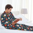 thumbnail image 4 of Mens Pajamas Set, Holiday Christmas Cookies Button Down Long Sleeve Loungewear Sleepwear Pjs sets for Men, 4 of 5