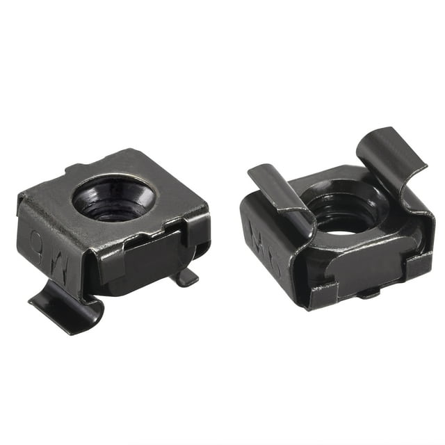 Unique Bargains Snap-in Cage Nuts - M6 x 1mm Carbon Steel Metric Nut for Server Shelve Cabinet 50 pcs