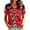 Red-1, variant on Women's America's 250Th Anniversary Stand for The Flag Kneel for The Cross Faith Christian Cross Print V-Neck T-Shirt