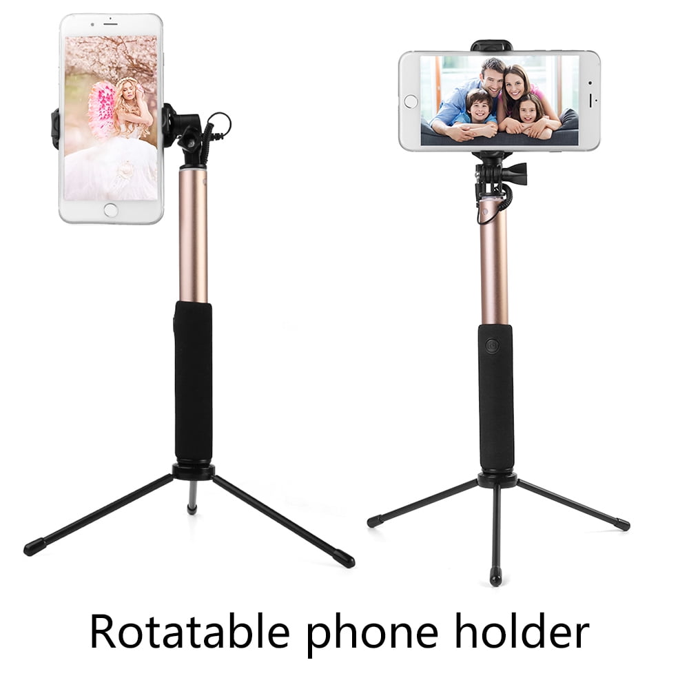 BUNDLE: Kona Vegan Leather Folio Wallet Case (Blue) & Selfie Stick Mini Tripod 2.0 (Gold) for Apple iPhone XS / X - Kickstand, Card Slots, Car Mount Compatible, Magnetic Closure
