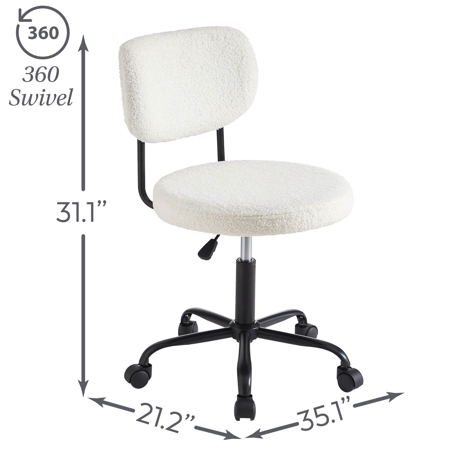 Stylehouse Modern Boucle Swivel Office Chair