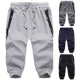 thumbnail image 5 of Afdoent Men's Pants Three-Pocket Zipper Men's Sports Casual Trousers Cropped Drawstring Men's Pants Streetwear, 5 of 5