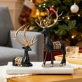 thumbnail image 7 of Slhenay Christmas Elk Tabletop Decoration Set of 2 Resin Reindeer Statue Decor for Home Living Room Bookshelf Office, Perfect Festive Gifts (Black), 7 of 7