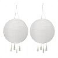 Linternas 2 faroles solares con borla para colgar lámpara de bola para decoración de jardín y patio (blanco)