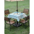 thumbnail image 4 of Outdoor Tablecloth with Umbrella Hole for Patio/Picnic/Party/Camping, Summer Marine Shell Waterproof Table Cloth Square Cover Washable, Watercolor Ocean Shell Ombre Blue (60"x 60"), 4 of 8