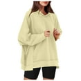 thumbnail image 4 of LYXSSBYX Hoodies for Women Pullover Womens Oversized Hoodies Solid Color Loose and Comfortable Long-Sleeved Round Neck Hooded Sweatshirt Long-Sleeved Hooded Top, 4 of 9