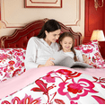 thumbnail image 5 of meiyoeat Bold Floral 7 Pieces Full Size Bedding Sets For Girls,Exotic Print Full Size Bed in a Bag,Red Pink White,Pink Reversible, 5 of 7