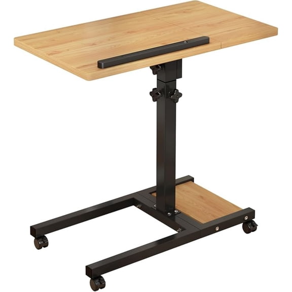 Mobile Adjustable Height Laptop Stand Computer Portable Notebook Swivel Laptop Desk Rolling Table Desk Cart Tiltable with Wheels Casters& Mouse Pad Table