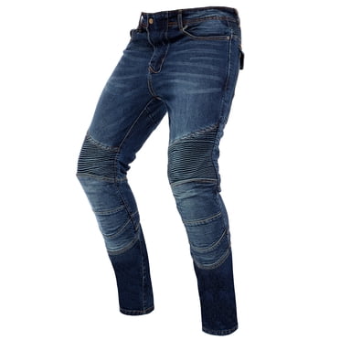 NotusWears Men Motorcycle Pants Motorbike Riding Denim Jeans Biker Motocross with Knee Protective Pads Pants Blue W32-L30