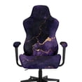 thumbnail image 3 of Whosucclay Purple Marble Print Gaming Chair Cover with Armrest Covers 4 Pieces Stretch Racing Computer Chair Slipcover Set Washable Rotating Desk Chairs Protector Cover, 3 of 8