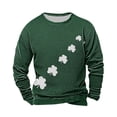 thumbnail image 3 of Ceisia men's Loose Fit Crew Neck Long Sleeve Waffle Knit Top for Holiday Casual Wear Green M Gifts, 3 of 3