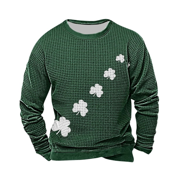 Tops para Mujeres de Moda Otoño Día de San Patricio Impresión Suelto Cuello Redondo Manga Larga Sudadera de Trabajo Casual