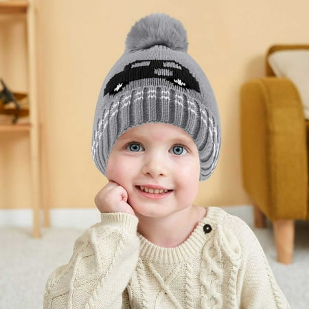 

DENGDENG Infant Baby Toddler Child Children Kids Winter Knitted Beanie for Boys Girls Warm Soft Pompom Cap 6M-4Y