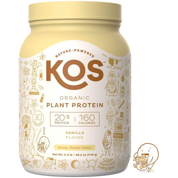 KOS Organic Plant Based Protein Powder Raw Organic Vegan Protein Blend, 2.4 Pound, 30 Servings